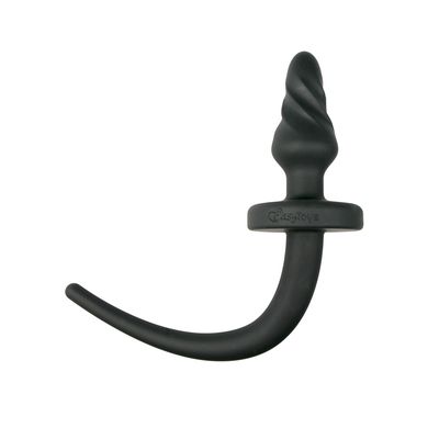 10,5 x 5 cm Silicone Butt Plug mit Schwanz schwarz - Twist large