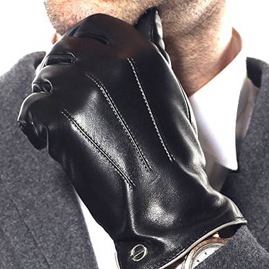 ELMA Warme Touchscreen-Winterhandschuhe für Herren. aus Nappaleder. gefüttert. f