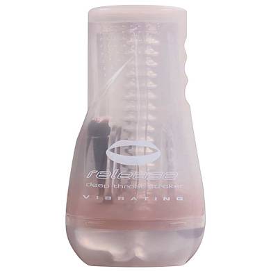 FunZone Release Vibrating Deep Throat Stroker, Clear
