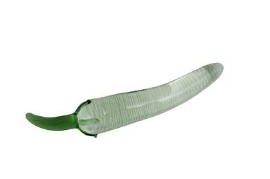 Erotoy Designer Glas Dildo Crystal Penis green Pepper scharfe Chili 195 x 33 mm
