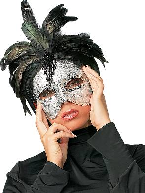 Maske Silber/Schwarz