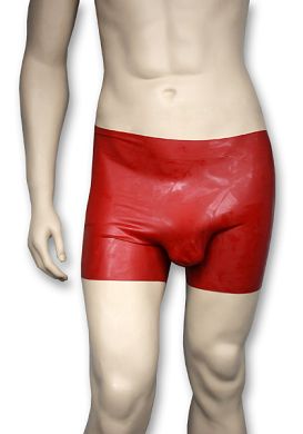Latex Shorty Men mit Ausbuchtung rot