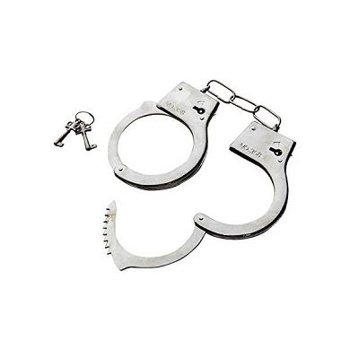 Handschellen aus Metall mit 2 Schlüsseln und Sicherheitshebel