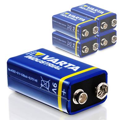 5x Varta 9V Block Batterie 6LR61 550mAh E-Block Alkaline Industrial 5 Stk