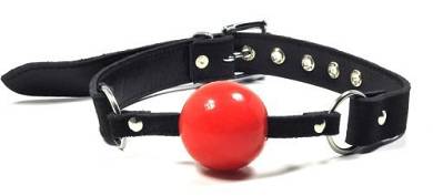 Ballknebel Ballgag Silikonball rot 4.5cm Wildlederoptik