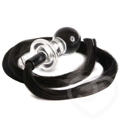 Glassvibrations Analplug mit Pferdeschweif