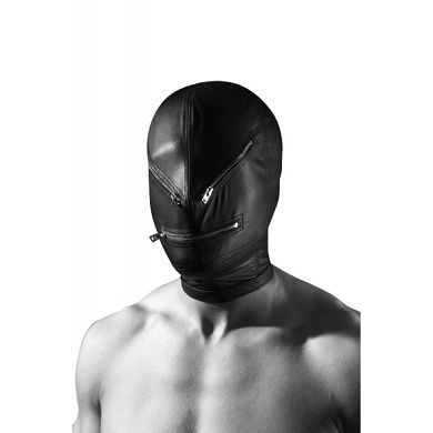 Leder Maske mit Rei?verschlu?