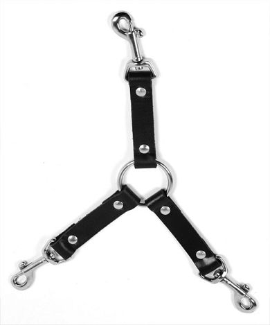Leder Kreuzfessel 3er SCHWARZ