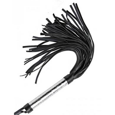 Flogger mit Strngen in Schwarz/Platin