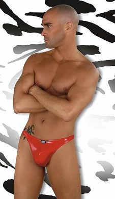 Eros Veneziani Lack-Stringtanga in rot