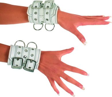 Leder Handfessel mit Doppel-Schlieen