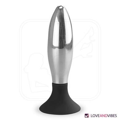 Metall-Analplug mit Saugfu 10 cm