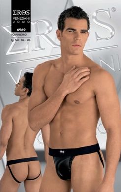 Eros Veneziani Herren-Jocks aus Kunstleder in schwarz
