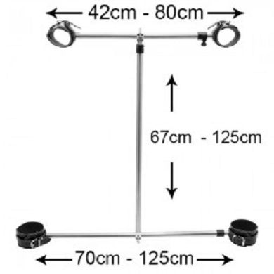 Spreizstange Alliga rot mit Handfesseln 40 - 70 cm
