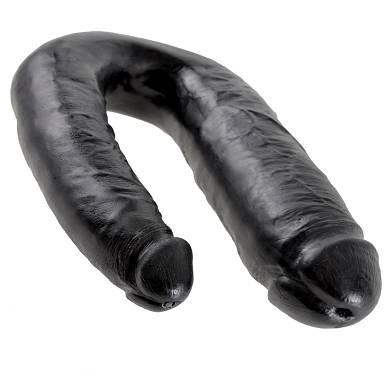 King Cock - U-Shaped Large Double Trouble Dildo - - schwarz