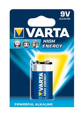 4x Batterien 9V-Block 6LR61 MN1604 VARTA 4922 High Energy Batterie im Blister