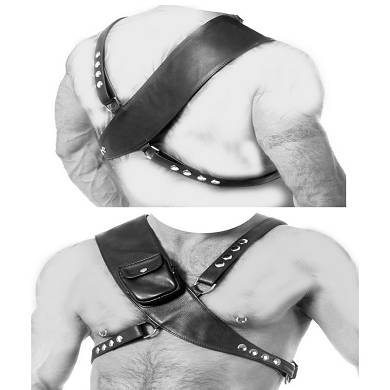 Leder Body Harness mit Tasche