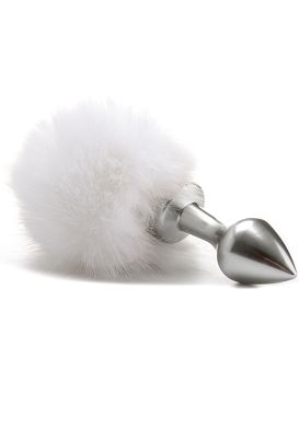 7,5 x 2,8 cm Beginner Bunny Tail Buttplug silver