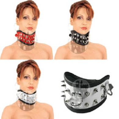 Leder Halsband mit Spikes