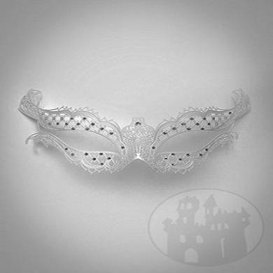 Venezianische Maske aus Metall mit Kristallsteinen