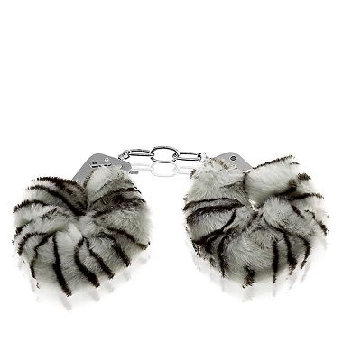 Handschellen mit Zebra-Plsch