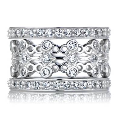Anundas 3 Ring Zusammenstellbarer CZ Ewigkeits Fessel-Set