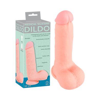 20 x 3,3 - 4,4 cm Medical Silicone Dildo flesh No.4