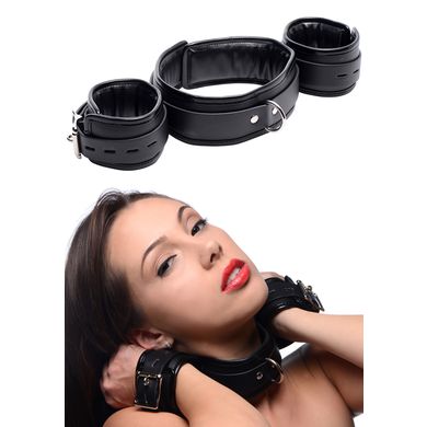 STRICT - Neck to Wrist Restraint - Hals-Handfesseln Kunstleder