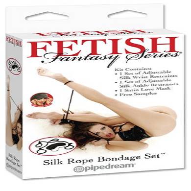Fetish Fantasy Silk Rope Bondage Set, Black