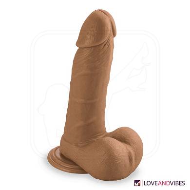 Naturdildo mit Saugfu & geadertem Schaft
