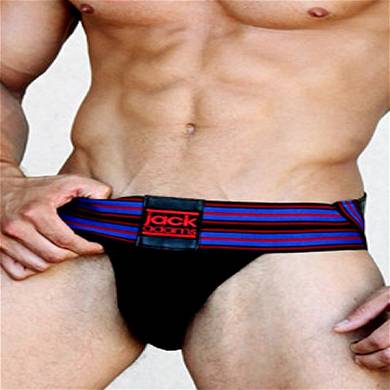 jackadams Tie Back Jockstrap Black/Royal