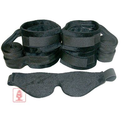 Manbound - Hand-Fussfessel - Augenmaske Set
