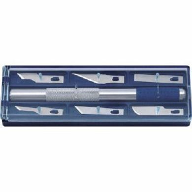 Wedo Skalpell-Set 15cm silber/blau Aluminium mit gummierter Griffzone