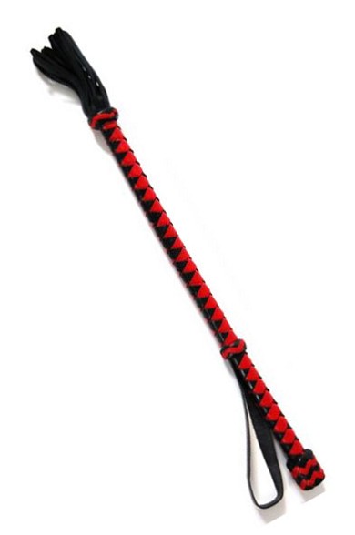 Leder Klopfer rot/schwarz