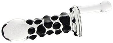 GlassIntimo Glasdildo RINAKO Plug mit schwarzen Noppen 16*3.5cm