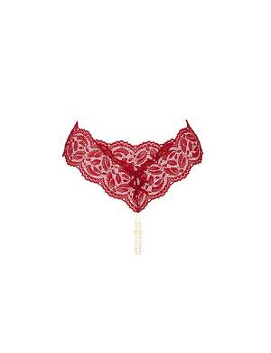 YOUR NIGHT Perlenstring vorne mit 2 Ketten rot