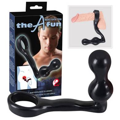 Penisring mit Analplug in Schwarz