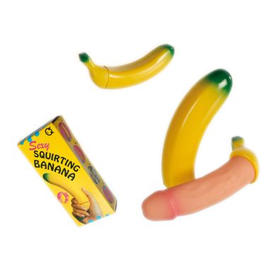 Wasserpistole Penis Banane aus der Banane kommt ein spritzender Penis