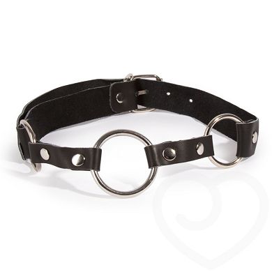 Bondage Boutique Lederknebel mit O-Ring aus Metall
