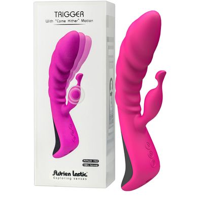 21,2 x 3 - 3,9 cm Adrien Lastic Trigger Vibrator pink/grau