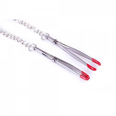Kette mit Nippelklemmen - in Silber