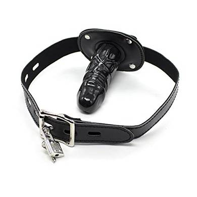 SM Bondage Fesseln Penis MundKnebel Ball Knebel Dildoknebel (Schwarz)