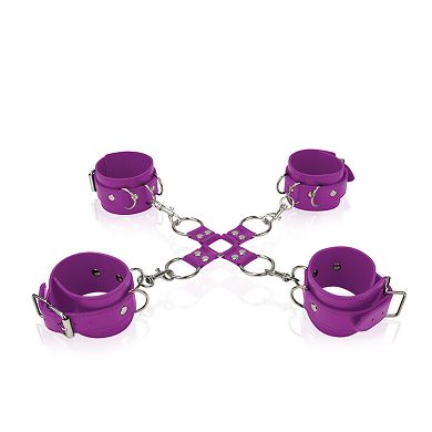 Leder Kreuz-Fessel-Set, 5-teilig