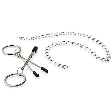 Zenn Tweezer Nipple Clamps with Chain silver