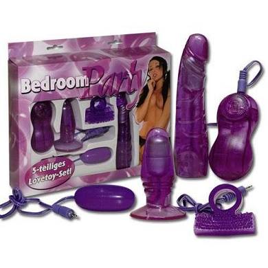 Bedroom Party Vibrator-Set - Inhalt: Softer Penis-Vibrator (14 cm lang. Ø 2 cm bis 