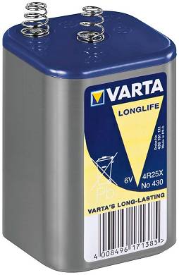 6 Volt Blockbatterie VARTA 430 LongLife Zinkchlorid [48088]