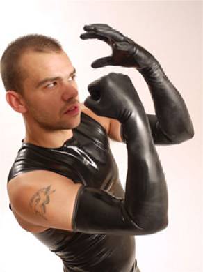 Handschuh aus Latex (Schulter)