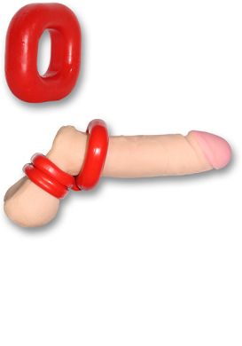 Sport FuXXer Boner Kit - Cockring mit Ballstretcherringen red