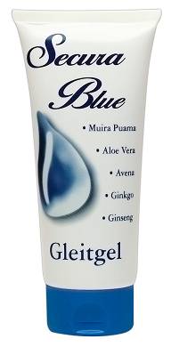 Secura Blue Gleitgel, Aloe Vera, Ginseng, Ginkgo