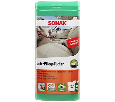SONAX Leder Pflege Tücher Box Leder Pflegetücher Reinigung Lederpflege 25 Stück